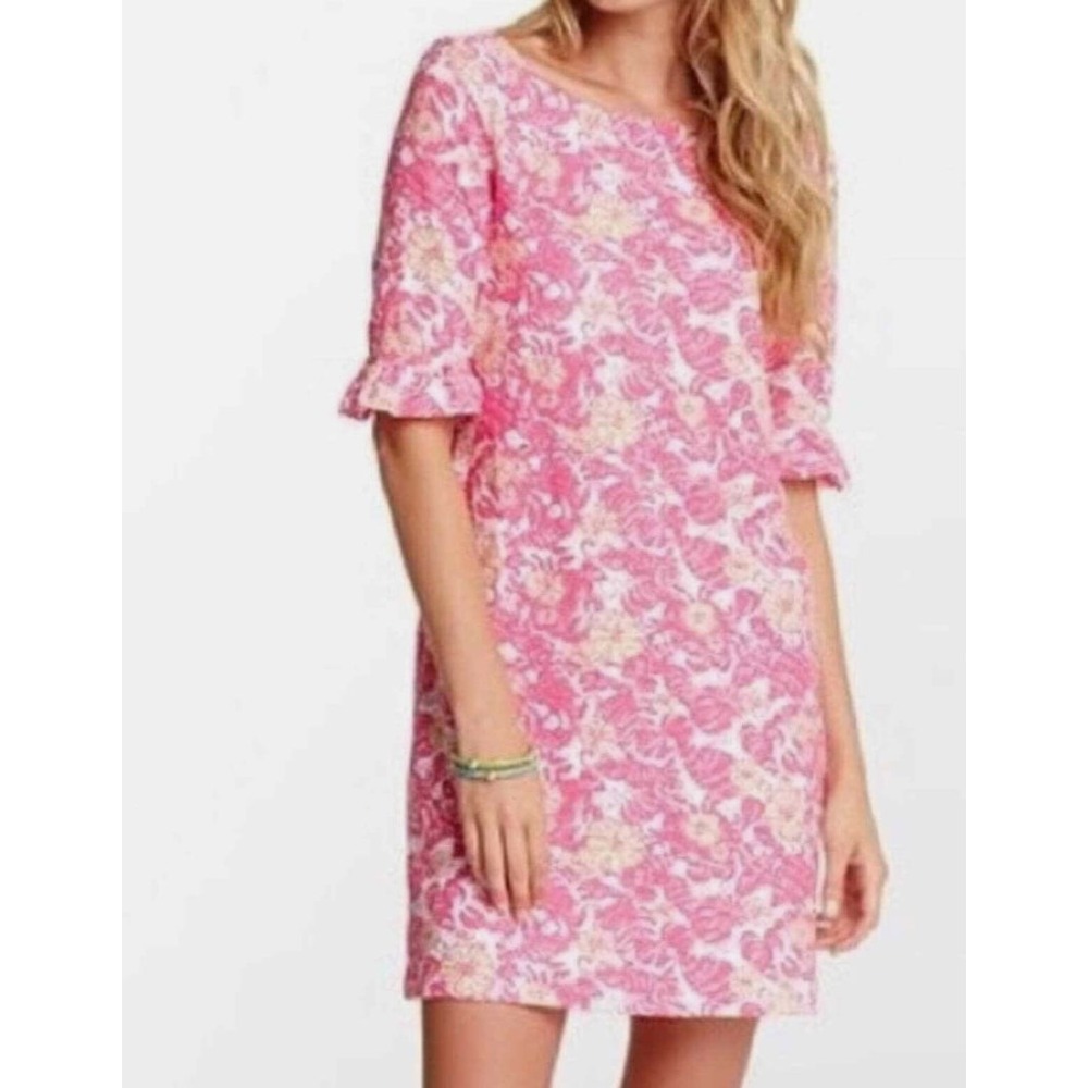 Lilly Pulitzer Pink and Yellow Floral Somerset Resort‎ dress - women's XS